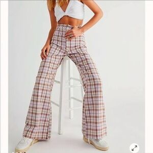 Plaid High-Waisted Women's Pants